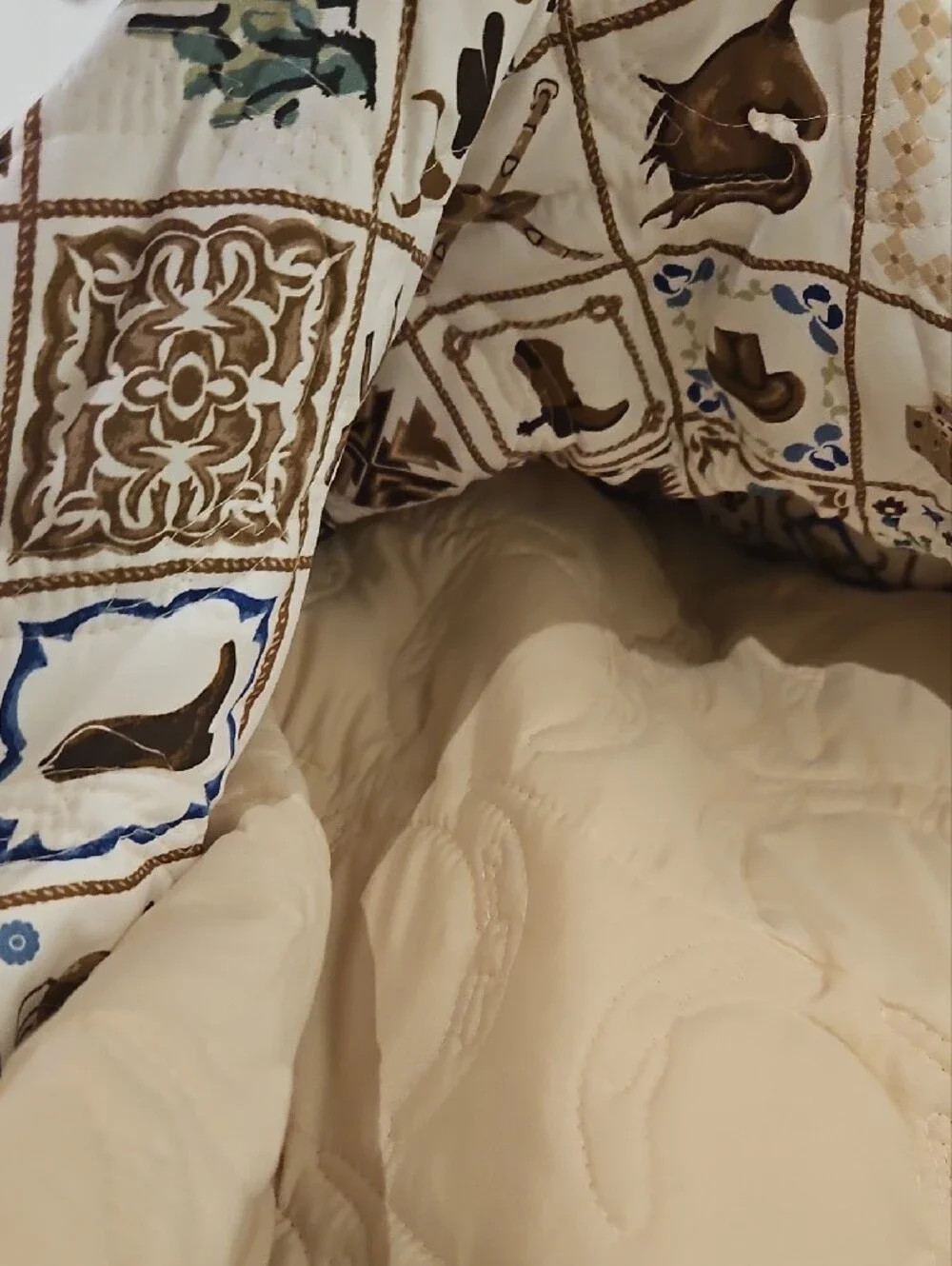 Wrangler Beige Novelty Stitch 3-Piece Quilt Set